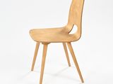 chair made of wood with a bent back and a wooden seat