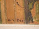 a painting of a bird sitting on a tree branch