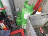 une borne d'incendie verte placée à côté d'une borne d'incendie rouge