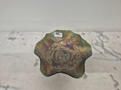 Attribué à FENTON Coupe en verre à bord mouvementé et dentel… - Photo 1