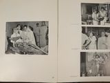 a book with pictures of people in a kitchen