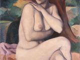 une image représentant un tableau d'une femme nue assise sous un arbre