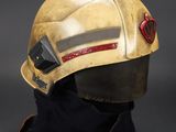 a close up of a helmet on a mannequin head