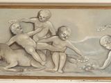 a picture of a painting of a group of people on a wall
