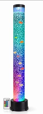 une image représentant une lampe colorée ornée de poissons