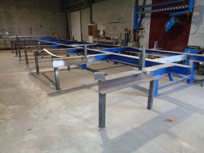 a large room with a lot of tables in it