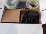 a box with several items in it sitting on a table