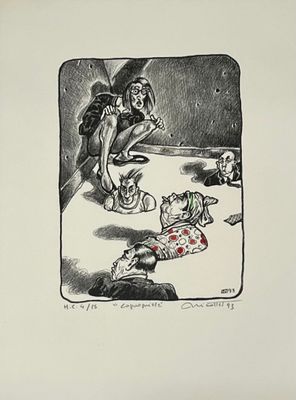 une image représentant un dessin d'un homme et d'une femme dans une cuisine
