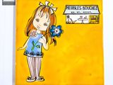un tableau représentant une petite fille tenant un oiseau bleu