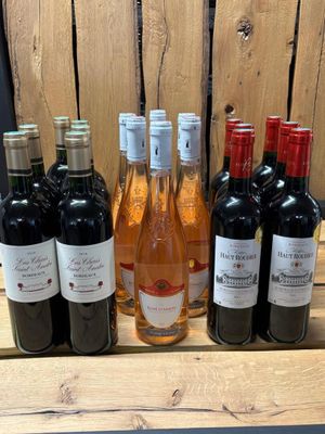 18 bouteilles de vin, rosé et rouge, comprenant :