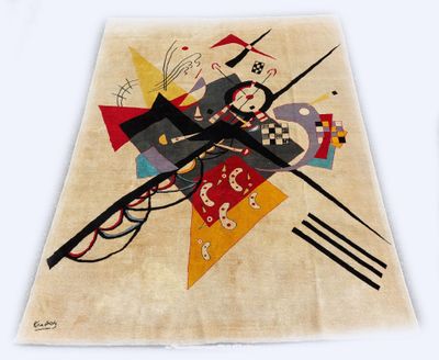 une image représentant un tapis orné d'une peinture, sur fond blanc