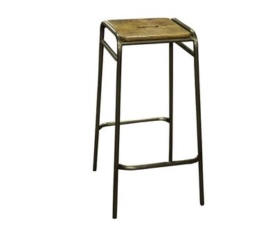 Lot de 2 Tabourets de bar en manguier et métal - 40x42x76 cm…