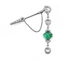 a pair of emerald and diamond earrings, by van cleef