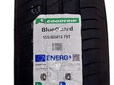 a close up of a tire on a white background with a label on it