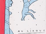 une illustration représentant un homme tombant d'un rocher, avec une pomme en arrière-plan