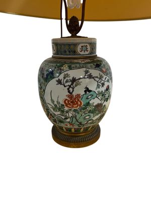 a lamp that is sitting on top of a table