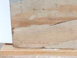 a picture of a wooden block with a painting on it