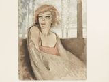 an image of a painting of a woman sitting in a chair