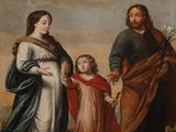 une image représentant un tableau où figurent un homme, une femme et un enfant