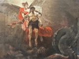 tableau représentant un homme à cheval et une femme à cheval
