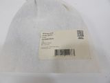 a white beanie hat with a barcode on it