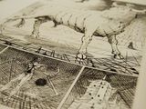 a black and white drawing of a horse in a pen and ink