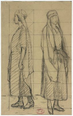 MONTENARD Frédéric, 1849-1926, Jeune femme au voile de face …