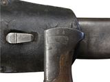 a close up of a gun on a white background