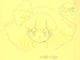 dessin représentant une fillette portant des lunettes et un nœud sur la tête