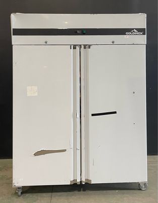 a picture of a white refrigerator with two doors