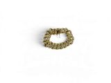 a close up of a gold chain bracelet on a white background