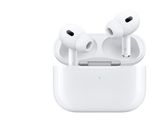 un apple airpods avec étui de chargement sur fond blanc