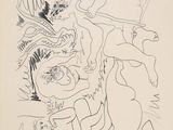 une image représentant un dessin en noir et blanc d'une femme et d'un chat
