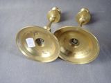 pair of antique brass candlesticks