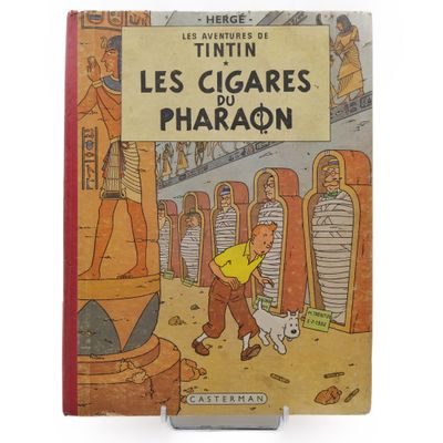 Tintin Les cigares du pharaon Dos toilé rouge B15 1955, éd. …