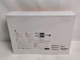 the back of a white box on a white surface with a white background