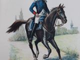a drawing of a man in uniform riding a horse