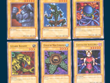 six cards of different types of card games are shown in a row