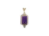 an amethorate and diamond pendant in yellow gold
