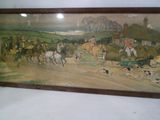 une image d'une image d'une peinture d'une course de chevaux