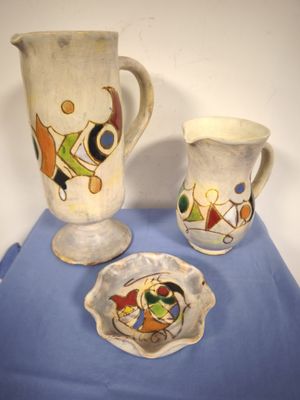 VALLAURIS, Marie-Christine TRENEIN (circa 1950), 3 pièces, g…