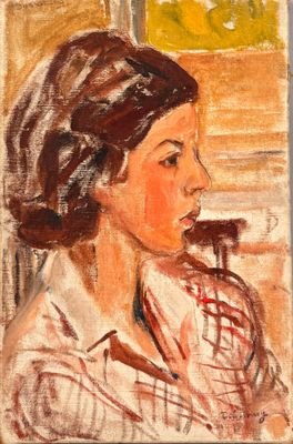 une image d'un tableau représentant une femme assise sur une chaise