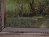 a picture of a painting of a duck in the water