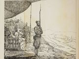 dessin représentant un homme debout devant un groupe de personnes