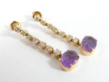 an image of a pair of amethorate and diamond earrings