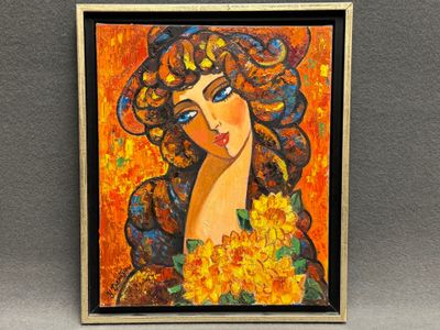 Yuri DENISSOV (1962) Portrait de femme.