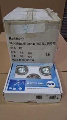 Lot de 10 kits de 3 spots fixes encastrables