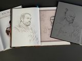 a book with a drawing of a man and a drawing of a woman