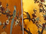 two pictures of a bird on a branch and a bird on a branch
