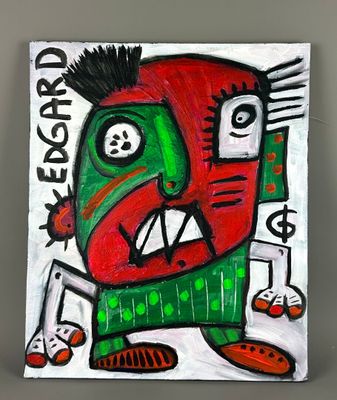 L. GREO, 08/02/2025 "Edgard", Technique mixte sur toile (col…